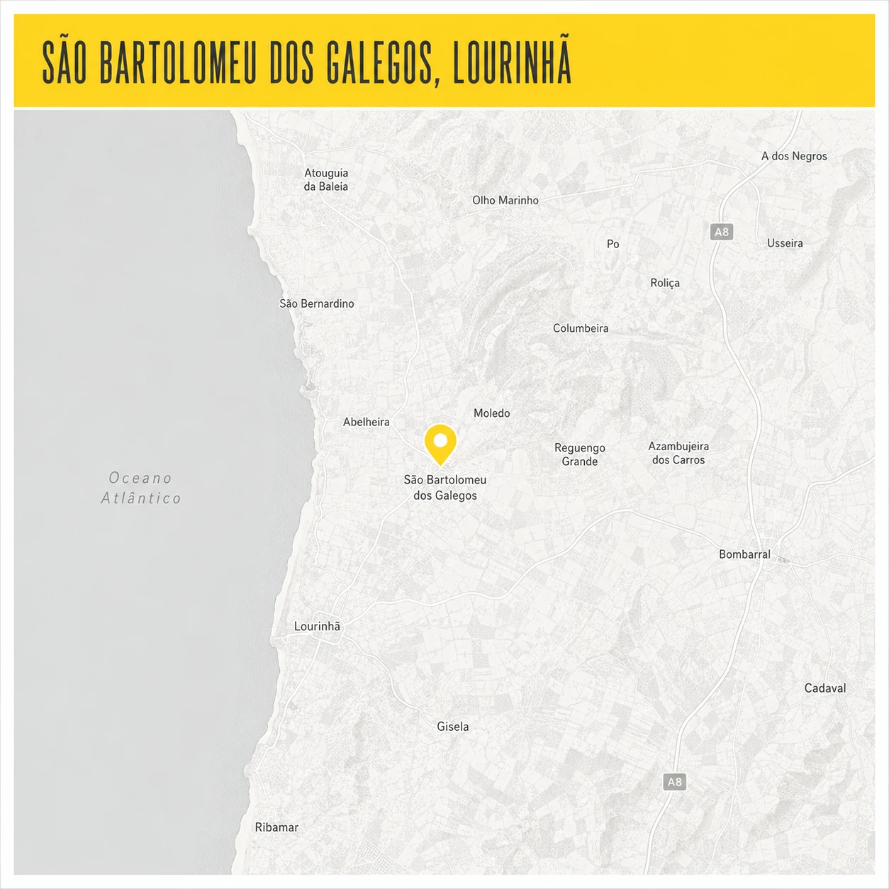 Mapa de localização da Casa São Bartolomeu em São Bartolomeu dos Galegos, Lourinhã