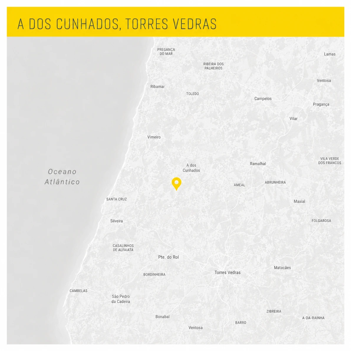 Mapa de localização da Casa Rua do Sol em A dos Cunhados, Torres Vedras
