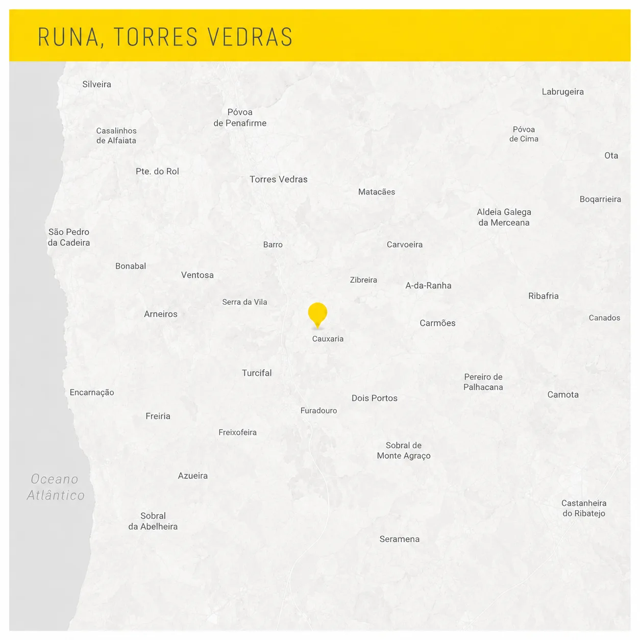 Mapa de localização do projeto Lote 9 em Runa, Torres Vedras